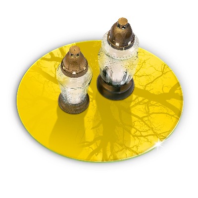 Glasuntersetzer für Grabkerze Gelb