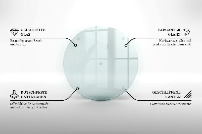 Glasplatte für Grabkerzen rund transparent