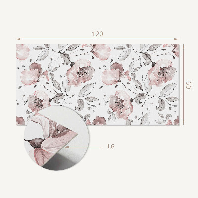 Rechteckige wandverkleidung innen Blumenmotiv im Aquarellstil