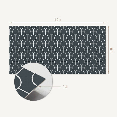 Rechteckige wandverkleidung innen Muster aus Kreisen und Linien in der Geometrie