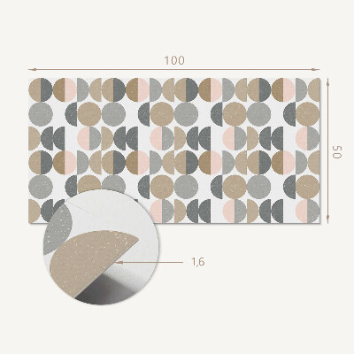 Rechteckige wandpaneel Kreise und Halbkreise im geometrischen Stil