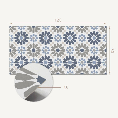 Rechteckige wandverkleidung innen Florale Harmonie in Symmetrie