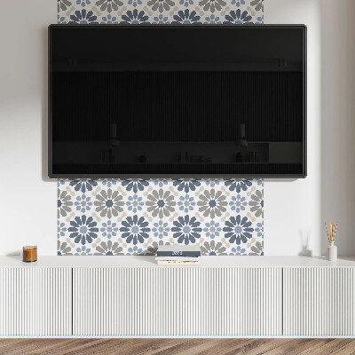 Rechteckige wandverkleidung innen Florale Harmonie in Symmetrie