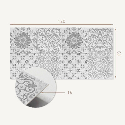 Rechteckige wandverkleidung innen Geometrisch-florales Motiv