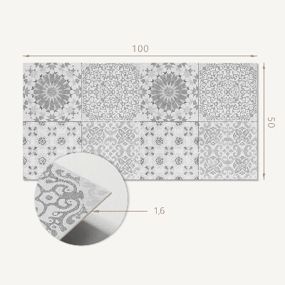 Rechteckige wandverkleidung innen Geometrisch-florales Motiv