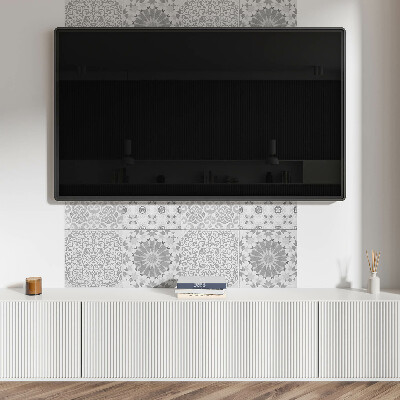 Rechteckige wandverkleidung innen Geometrisch-florales Motiv