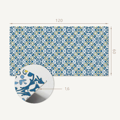 Rechteckige wandpaneel selbstklebend Geometrisches Motiv mit floralem Akzent