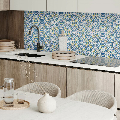 Rechteckige wandpaneel selbstklebend Geometrisches Motiv mit floralem Akzent