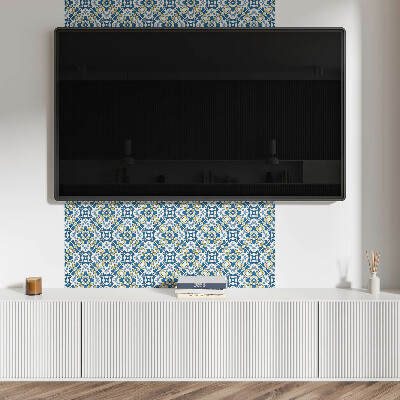 Rechteckige wandpaneel selbstklebend Geometrisches Motiv mit floralem Akzent