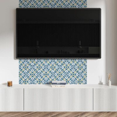 Rechteckige wandpaneel selbstklebend Geometrisches Motiv mit floralem Akzent