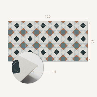 Rechteckige wandverkleidung innen Gekacheltes geometrisches Motiv