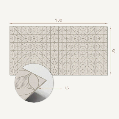 Rechteckige wandverkleidung innen Rundes Muster im geometrischen Stil