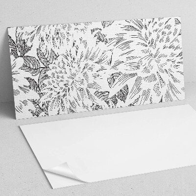 Rechteckige wandpaneel selbstklebend Blumenmotiv mit grünen Blättern