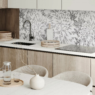 Rechteckige wandpaneel selbstklebend Blumenmotiv mit grünen Blättern