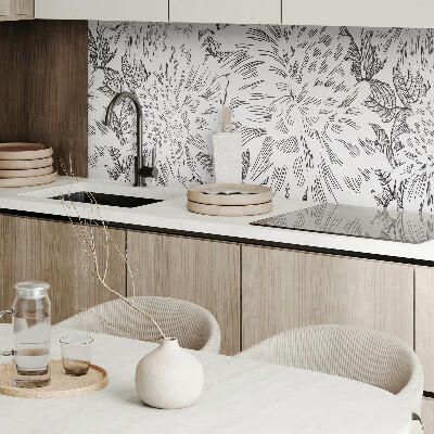 Rechteckige wandpaneel selbstklebend Blumenmotiv mit grünen Blättern