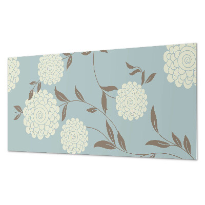 Rechteckige wandpaneel Blumenmotiv mit grünen Blättern
