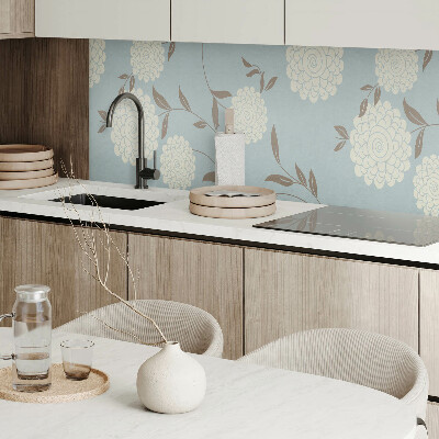 Rechteckige wandpaneel Blumenmotiv mit grünen Blättern