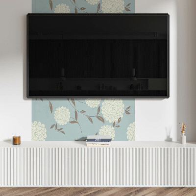 Rechteckige wandpaneel Blumenmotiv mit grünen Blättern