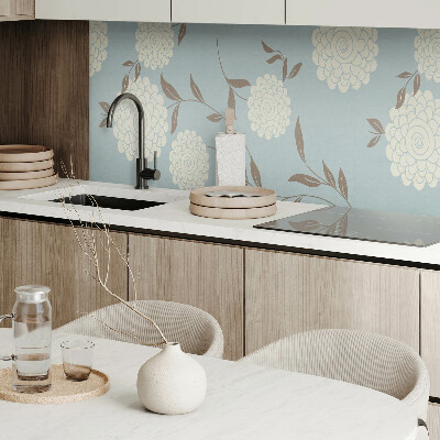 Rechteckige wandpaneel Blumenmotiv mit grünen Blättern