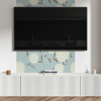 Rechteckige wandpaneel Blumenmotiv mit grünen Blättern