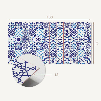 Rechteckige wandpaneel Mosaik mit floralen Details