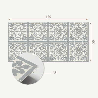 Rechteckige wandpaneel selbstklebend Blumenmotiv auf Fliesen