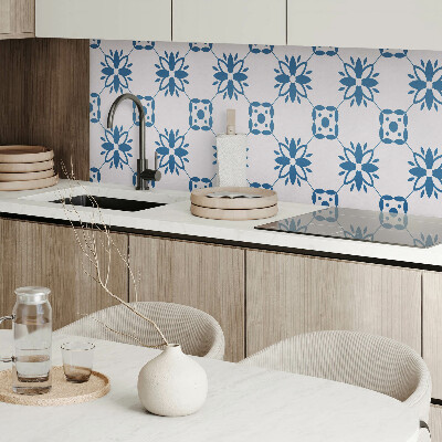 Rechteckige wandpaneel selbstklebend Blumenmotiv mit grünen Blättern