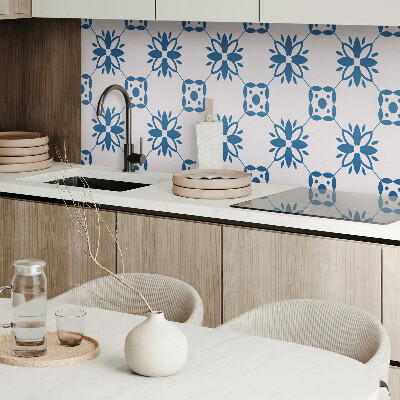 Rechteckige wandpaneel selbstklebend Blumenmotiv mit grünen Blättern