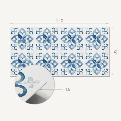 Rechteckige wandpaneel Blumenmotiv auf Fliesen