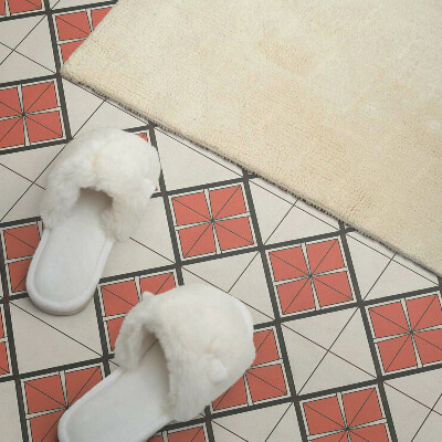 Rechteckige wandverkleidung innen Rautenmuster im geometrischen Stil