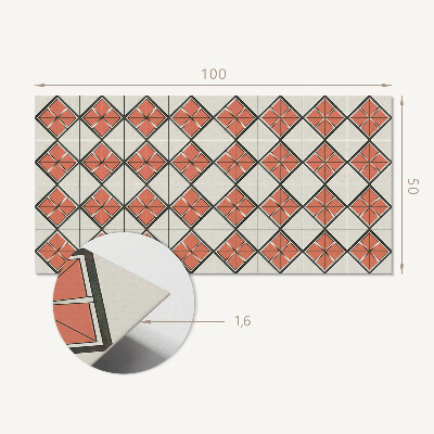 Rechteckige wandverkleidung innen Rautenmuster im geometrischen Stil