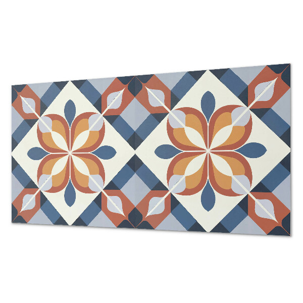 Rechteckige wandpaneel Blumenmotiv im geometrischen Stil