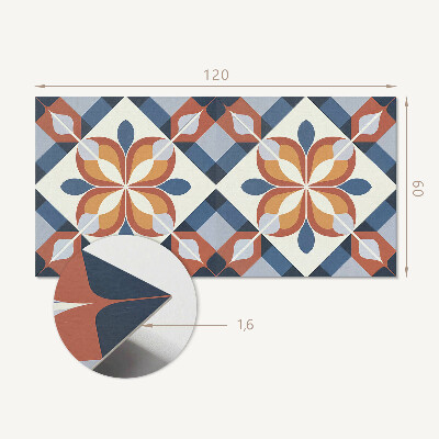 Rechteckige wandpaneel Blumenmotiv im geometrischen Stil