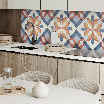 Rechteckige wandpaneel Blumenmotiv im geometrischen Stil
