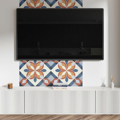 Rechteckige wandpaneel Blumenmotiv im geometrischen Stil