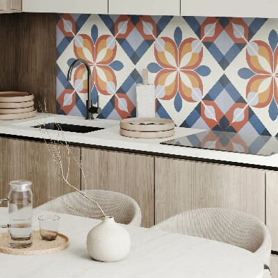 Rechteckige wandpaneel Blumenmotiv im geometrischen Stil
