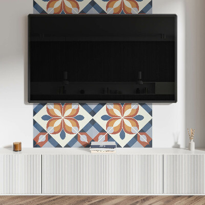 Rechteckige wandpaneel Blumenmotiv im geometrischen Stil