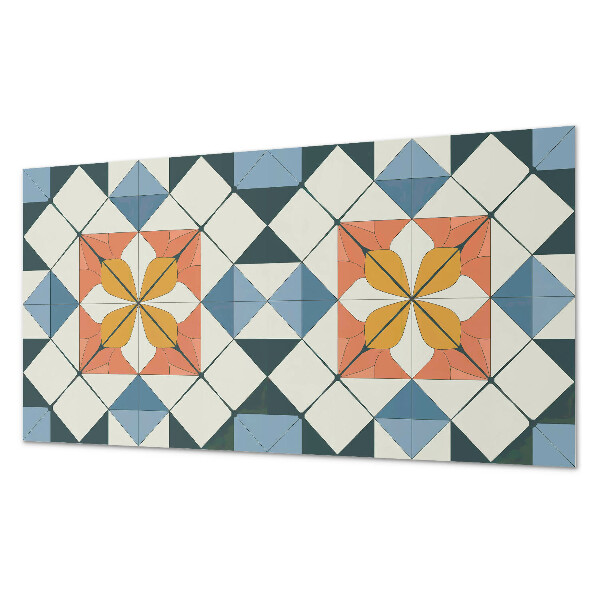 Rechteckige wandpaneel selbstklebend Blumenmotiv in geometrischen Formen