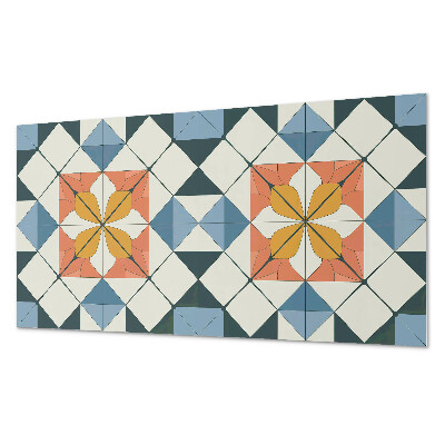 Rechteckige wandpaneel selbstklebend Blumenmotiv in geometrischen Formen
