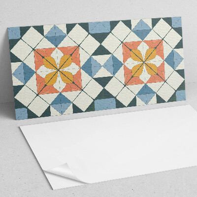 Rechteckige wandpaneel selbstklebend Blumenmotiv in geometrischen Formen
