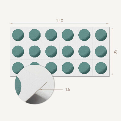 Rechteckige wandpaneel Geometrische Kreise in einem Raster