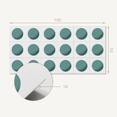 Rechteckige wandpaneel Geometrische Kreise in einem Raster
