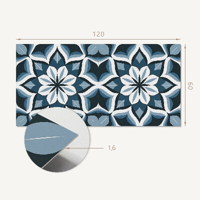 Rechteckige wandpaneel selbstklebend Florale Harmonie in Symmetrie