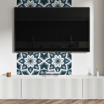 Rechteckige wandpaneel selbstklebend Florale Harmonie in Symmetrie
