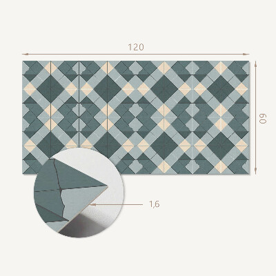 Rechteckige wandpaneel Rautenmuster im geometrischen Stil