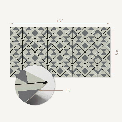 Rechteckige wandpaneel selbstklebend Rautenmuster im geometrischen Stil