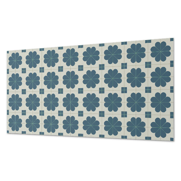 Rechteckige wandverkleidung innen Kariertes Blumenmotiv