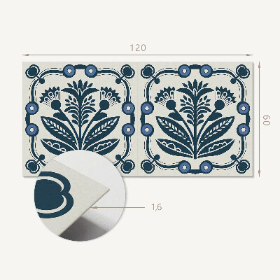 Rechteckige wandpaneel Blumenmotiv mit grünen Blättern