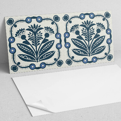 Rechteckige wandpaneel Blumenmotiv mit grünen Blättern