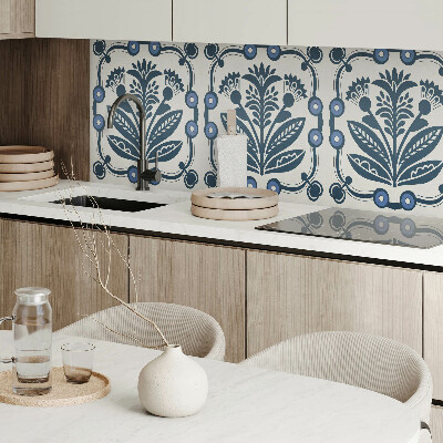 Rechteckige wandpaneel Blumenmotiv mit grünen Blättern